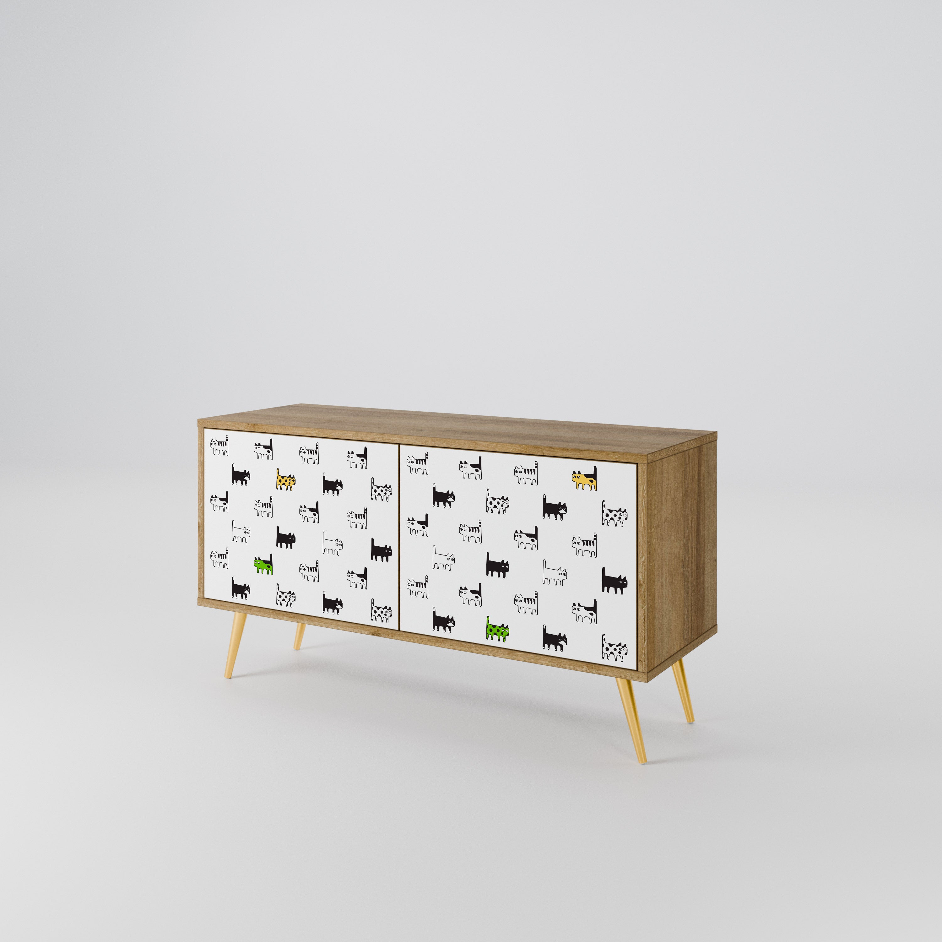 CATS COMPILATION Mueble de TV Compacto de 2 puertas