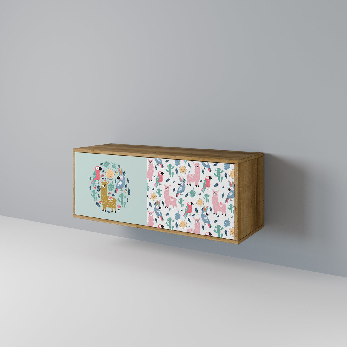 COLORFUL ALPACAS Mueble de TV Compacto de 2 puertas