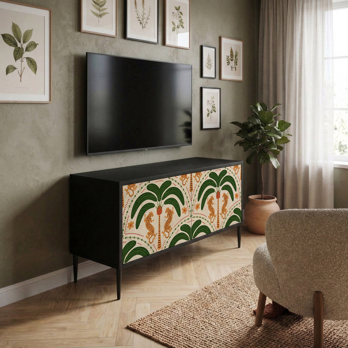 DANCING PREDATORS Mueble de TV Compacto de 2 puertas