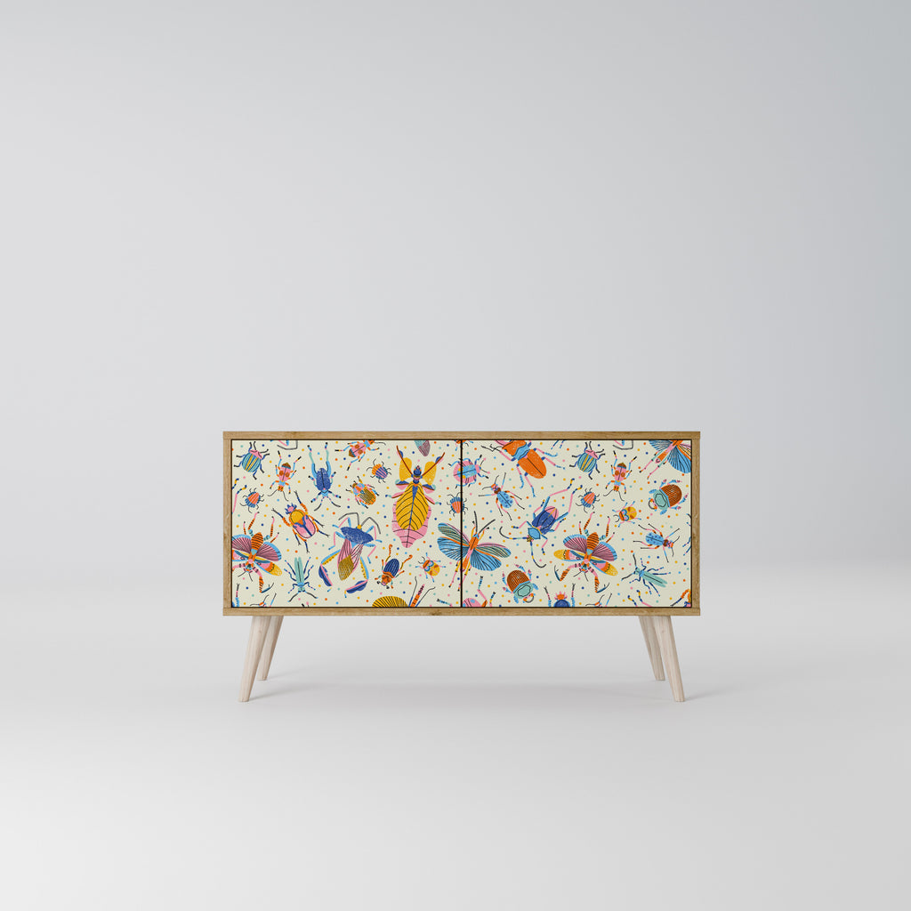 COLORFUL INSECTS Mueble de TV Compacto de 2 puertas