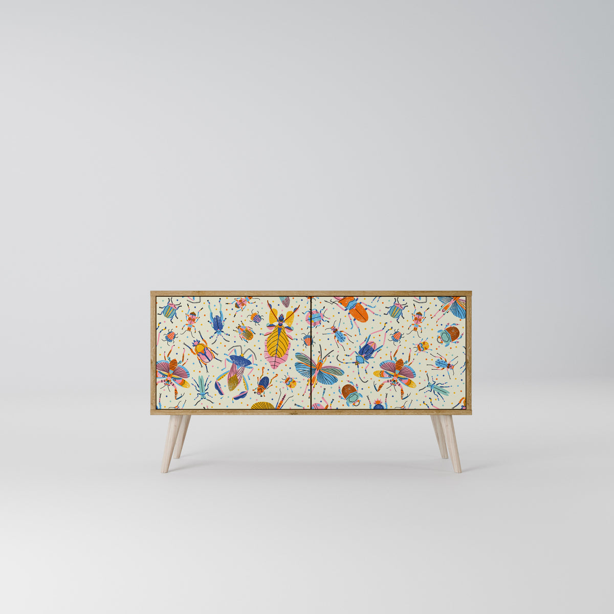 COLORFUL INSECTS Mueble de TV Compacto de 2 puertas