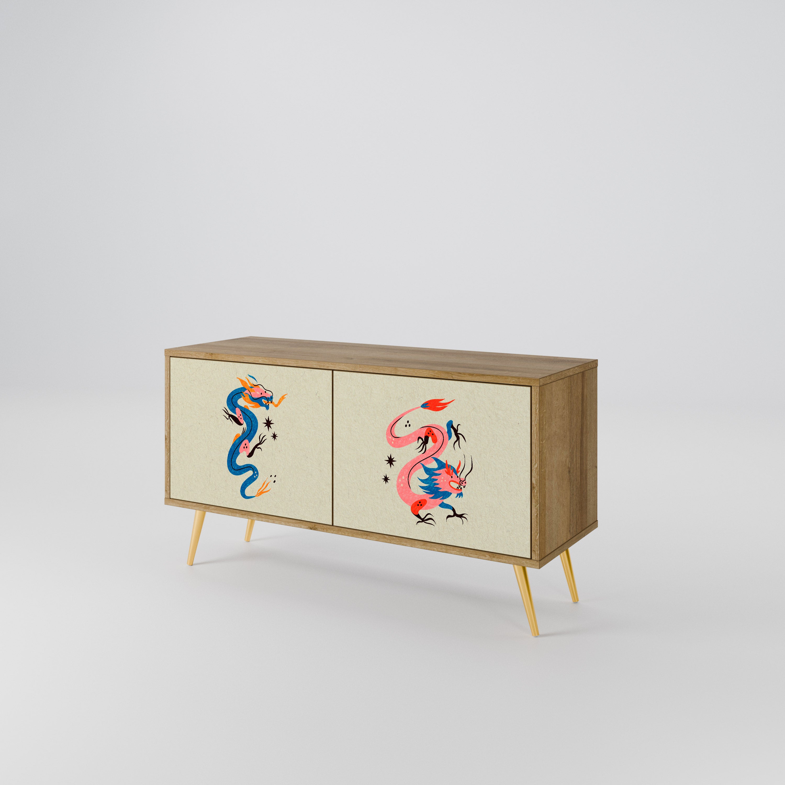 MYTHOLOGICAL CREATURES Mueble de TV Compacto de 2 puertas