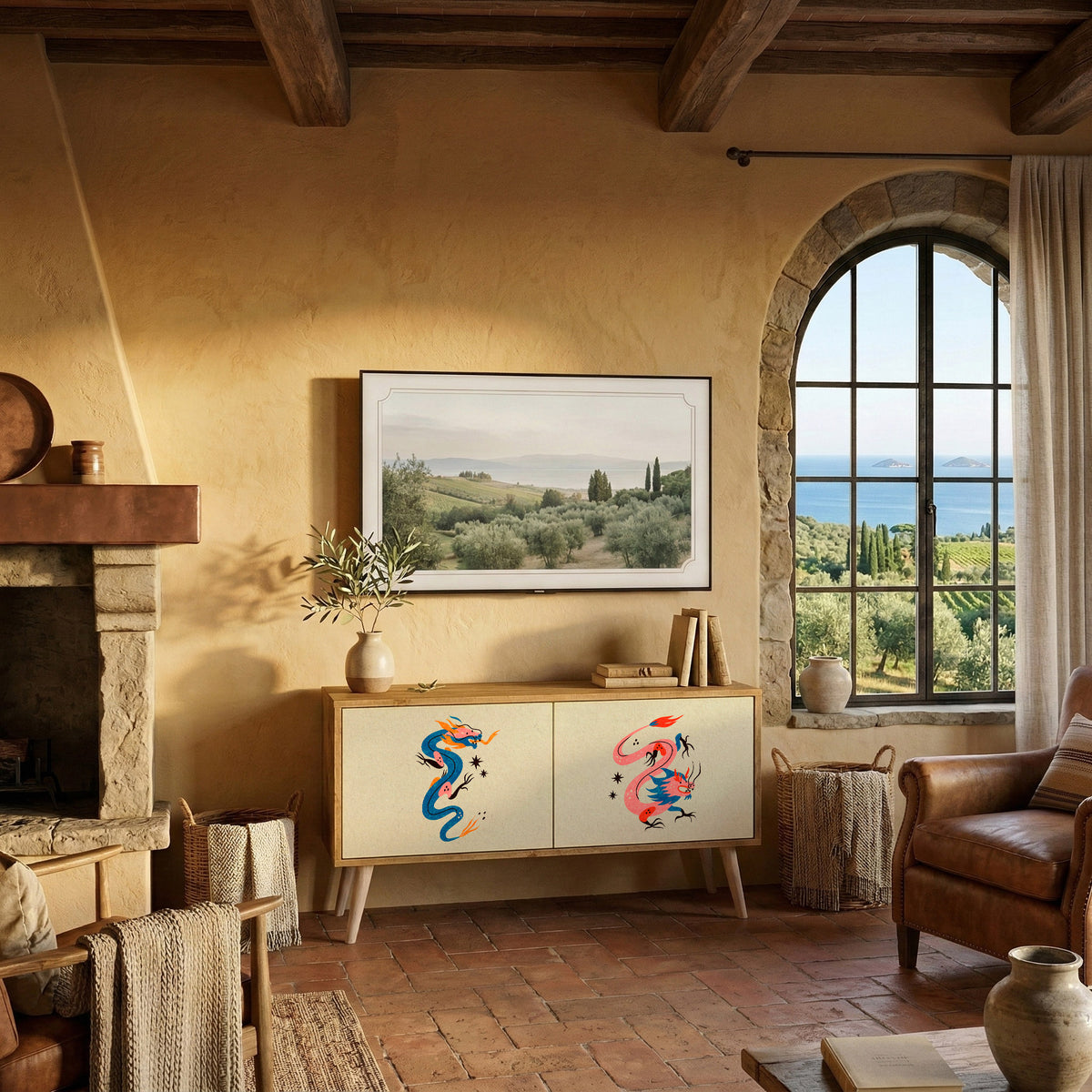 MYTHOLOGICAL CREATURES Mueble de TV Compacto de 2 puertas