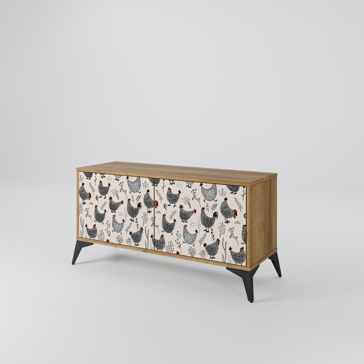 HAPPY HENS Mueble de TV Compacto de 2 puertas