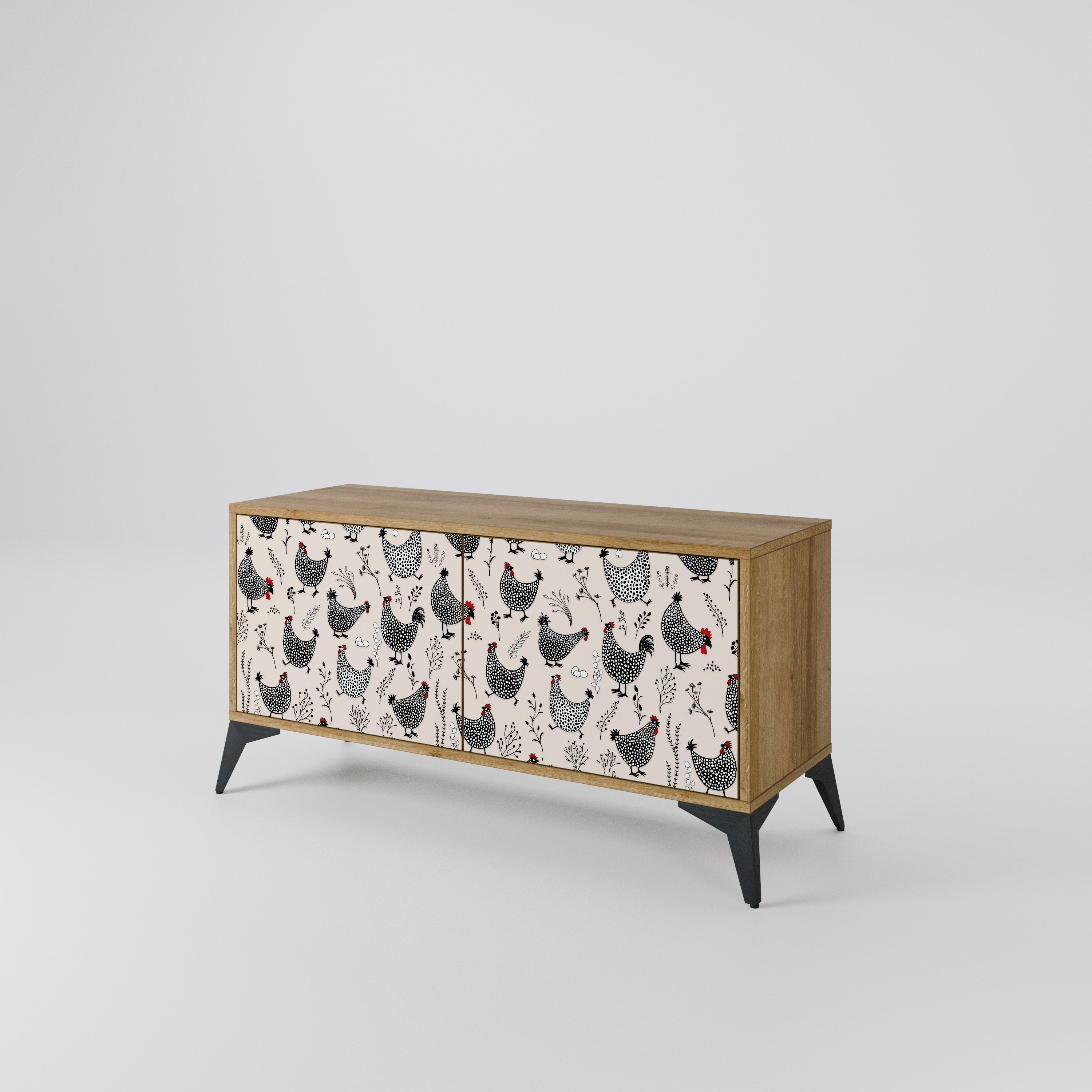 HAPPY HENS Mueble de TV Compacto de 2 puertas