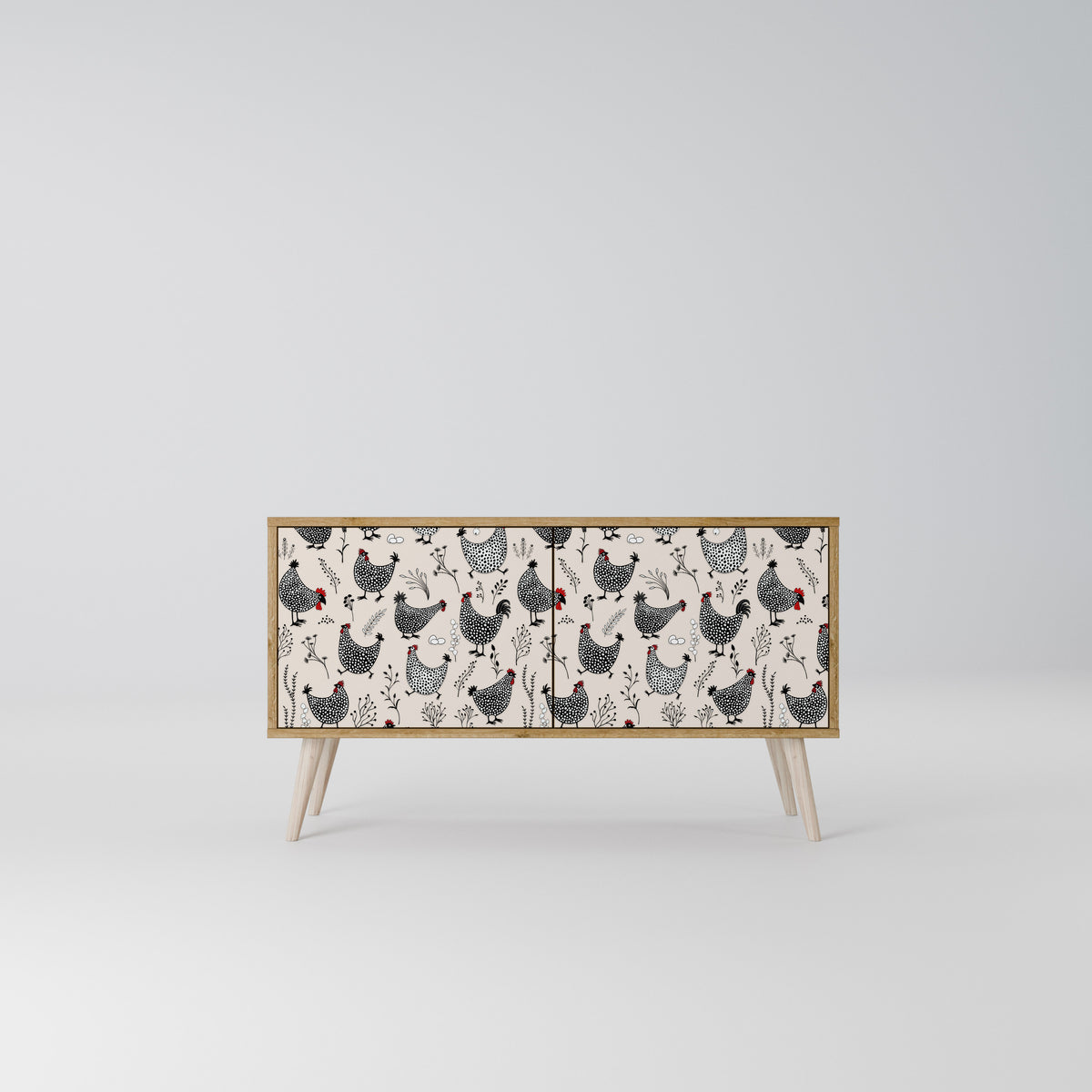 HAPPY HENS Mueble de TV Compacto de 2 puertas