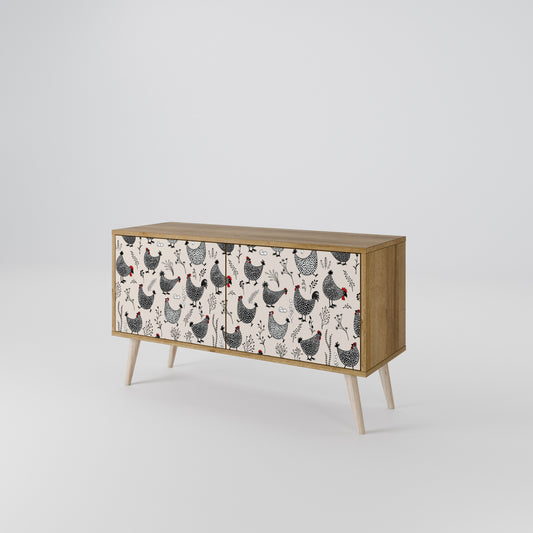 HAPPY HENS Mueble de TV Compacto de 2 puertas