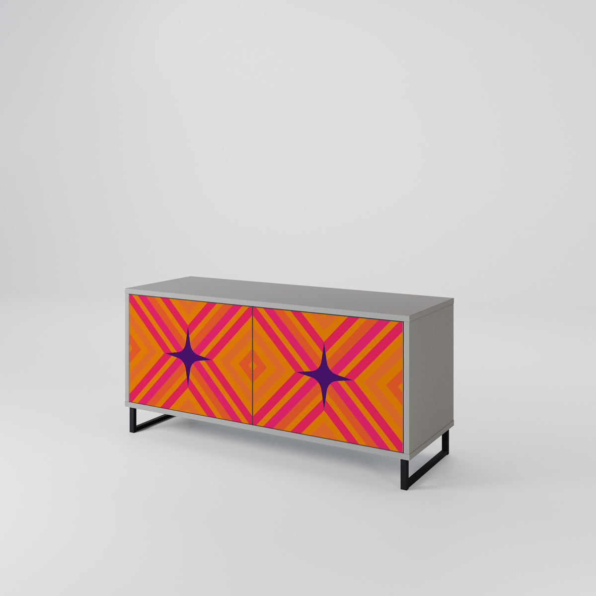 GEOMETRIC BRILLIANCE Mueble de TV Compacto de 2 puertas