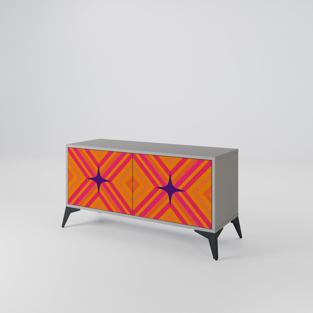 GEOMETRIC BRILLIANCE Mueble de TV Compacto de 2 puertas