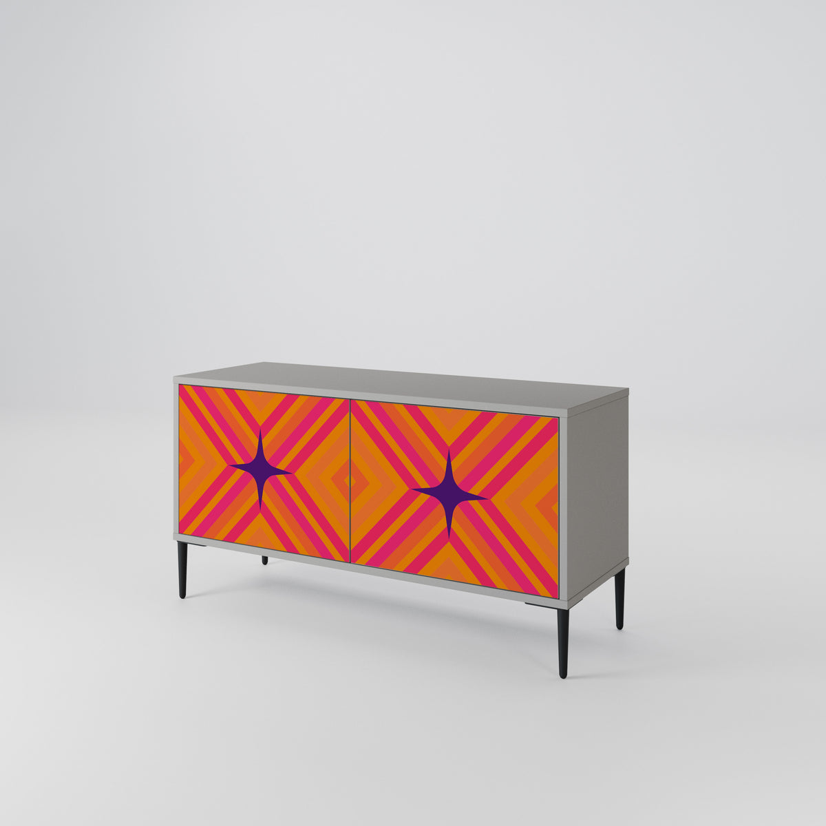 GEOMETRIC BRILLIANCE Mueble de TV Compacto de 2 puertas