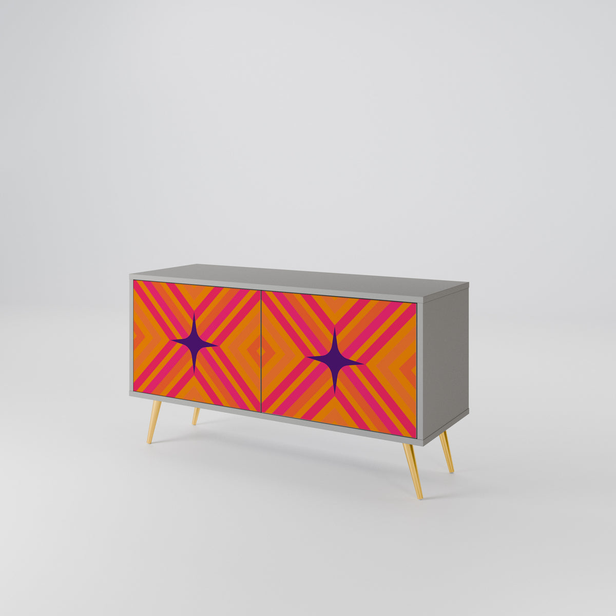 GEOMETRIC BRILLIANCE Mueble de TV Compacto de 2 puertas