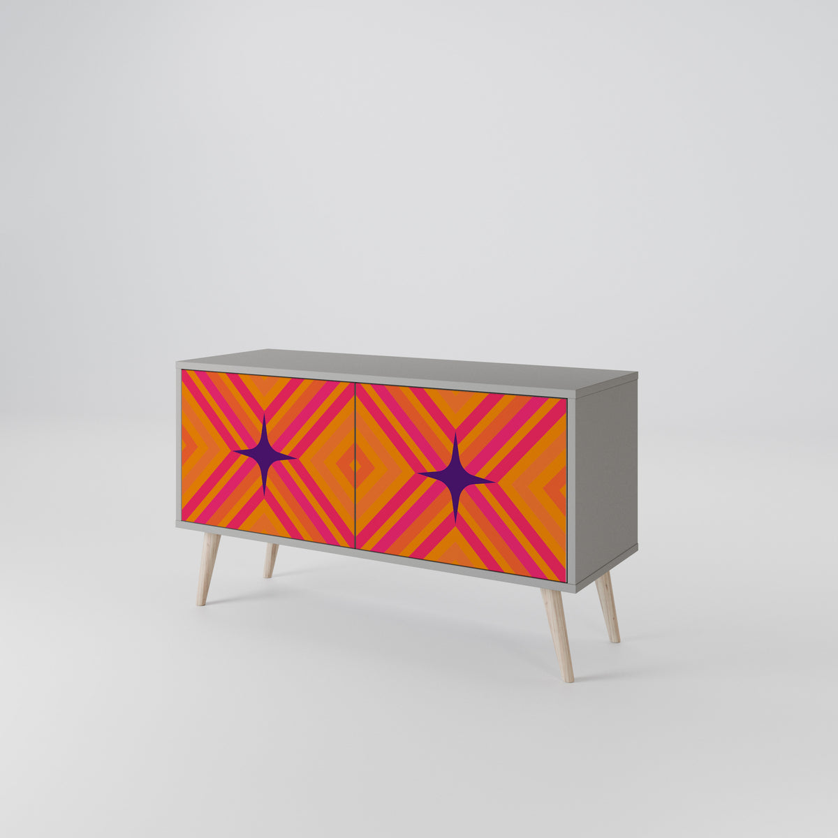 GEOMETRIC BRILLIANCE Mueble de TV Compacto de 2 puertas