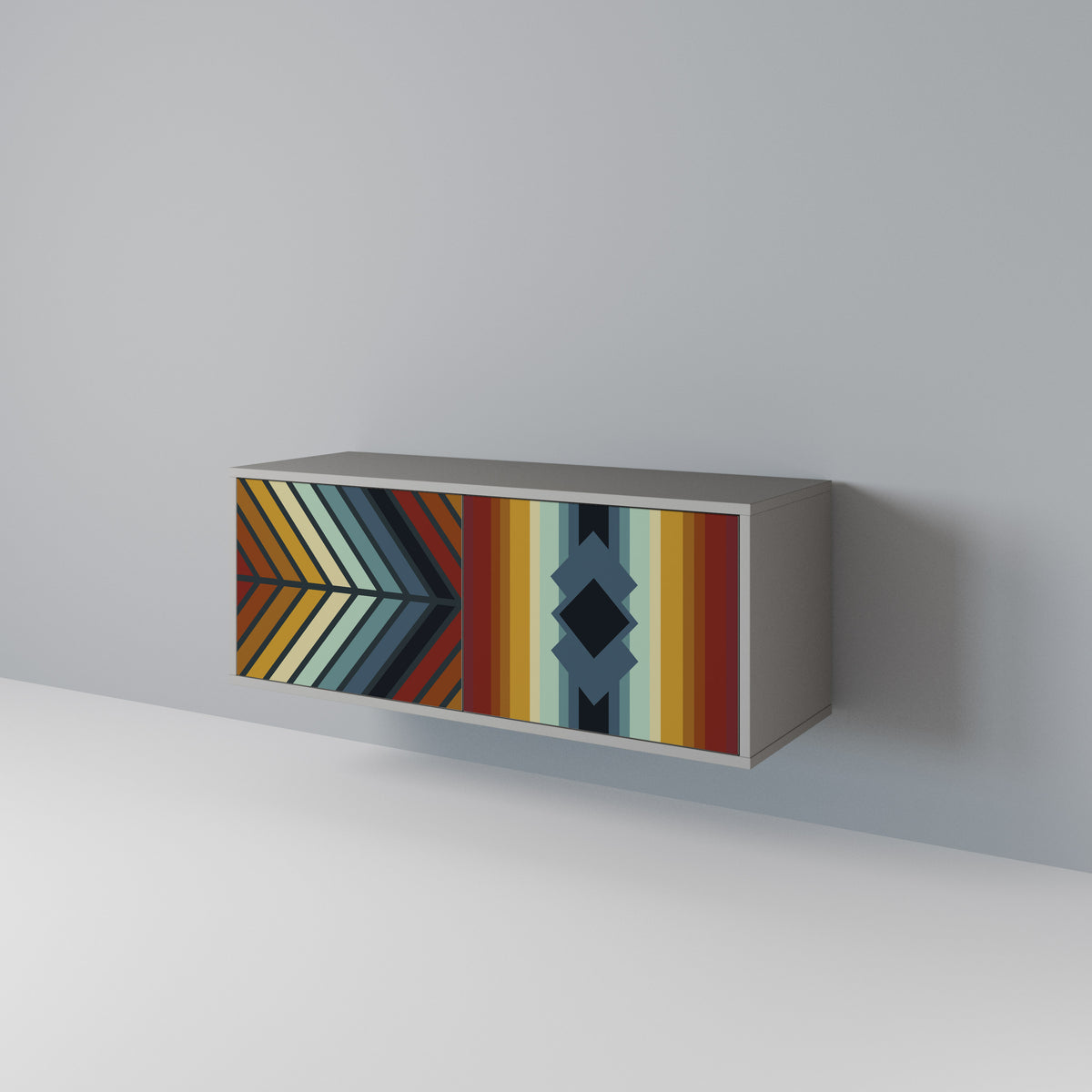 INDIGENOUS ZIGZAG Mueble de TV Compacto de 2 puertas