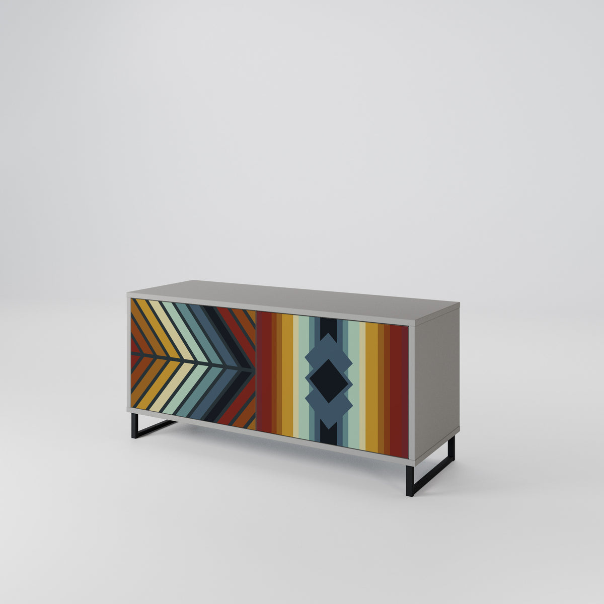 INDIGENOUS ZIGZAG Mueble de TV Compacto de 2 puertas