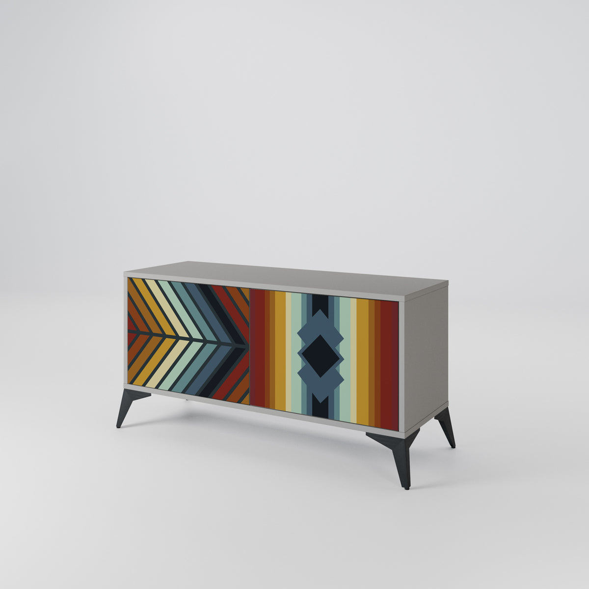 INDIGENOUS ZIGZAG Mueble de TV Compacto de 2 puertas