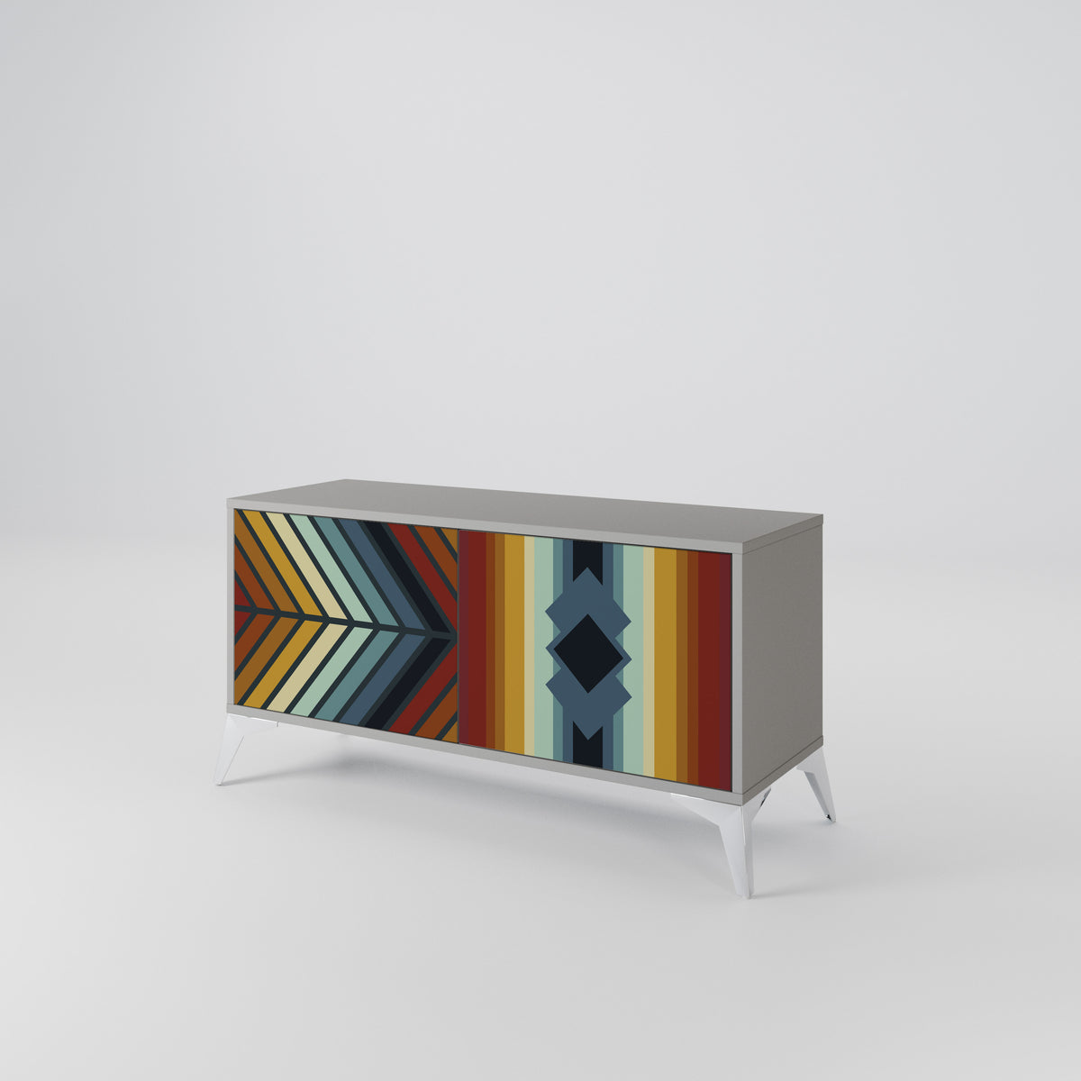 INDIGENOUS ZIGZAG Mueble de TV Compacto de 2 puertas