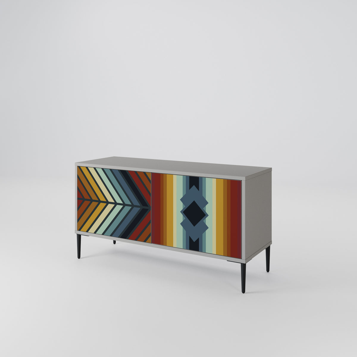 INDIGENOUS ZIGZAG Mueble de TV Compacto de 2 puertas