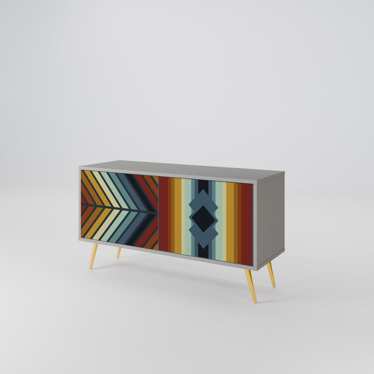 INDIGENOUS ZIGZAG Mueble de TV Compacto de 2 puertas