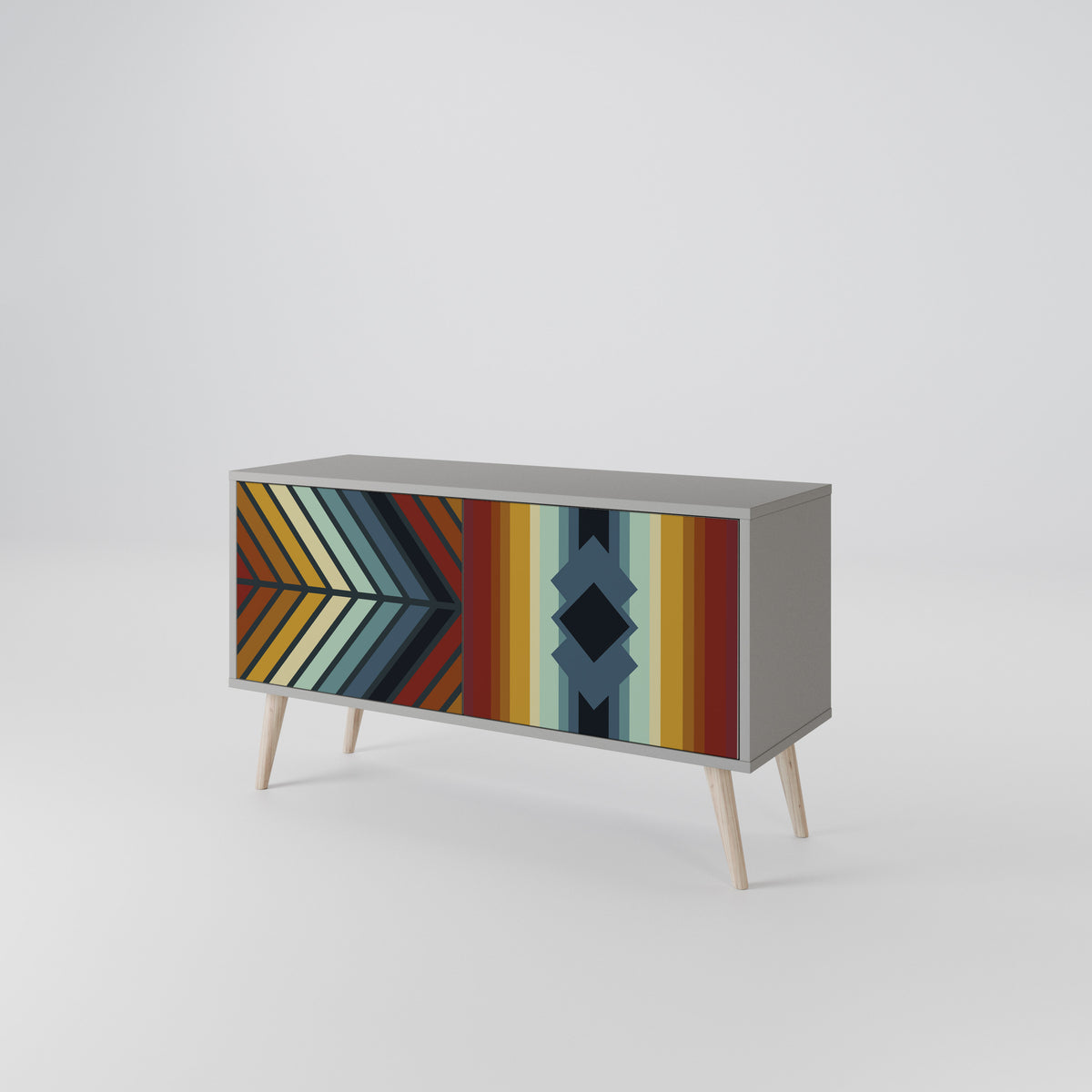 INDIGENOUS ZIGZAG Mueble de TV Compacto de 2 puertas