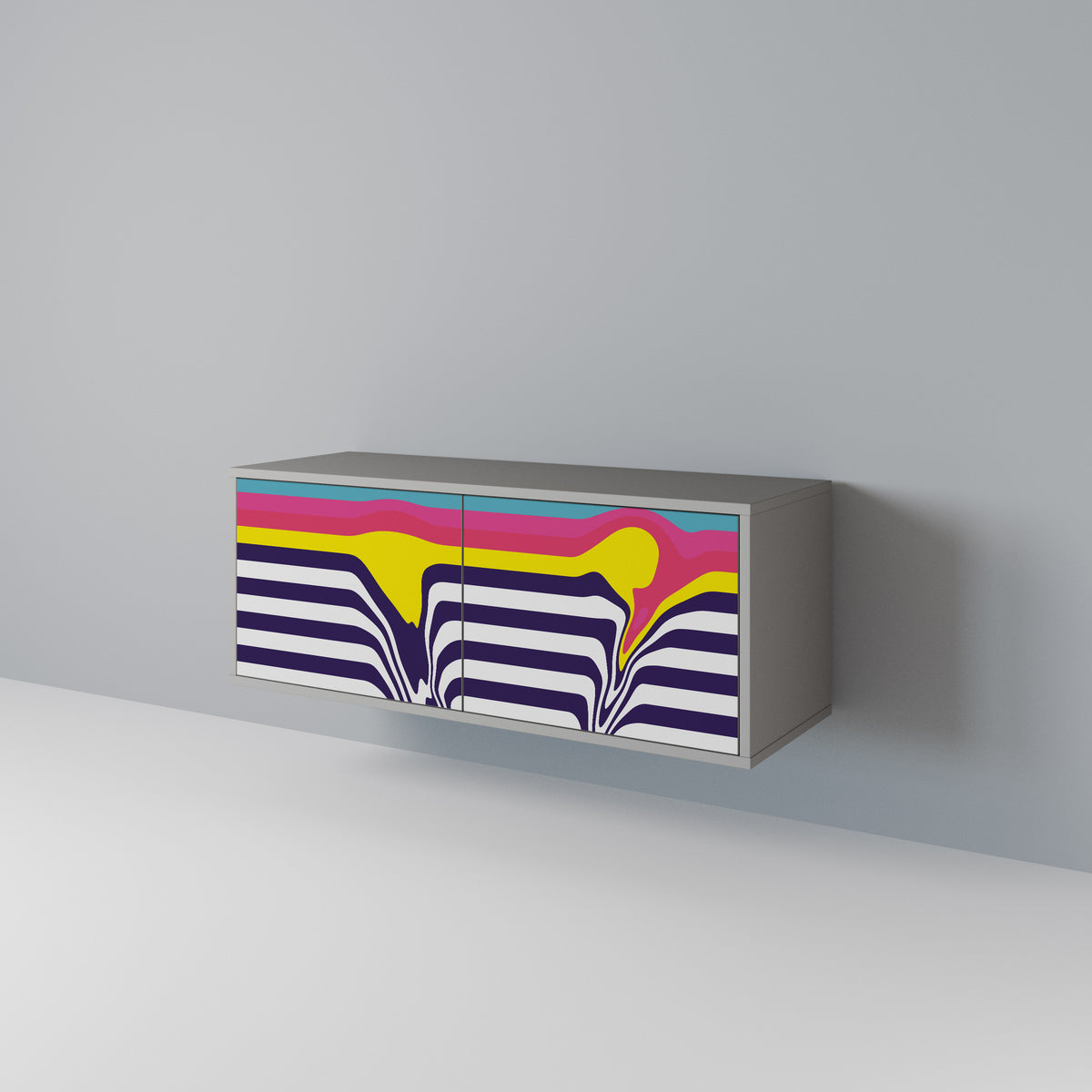 COLORFUL DIVERSION Mueble de TV Compacto de 2 puertas