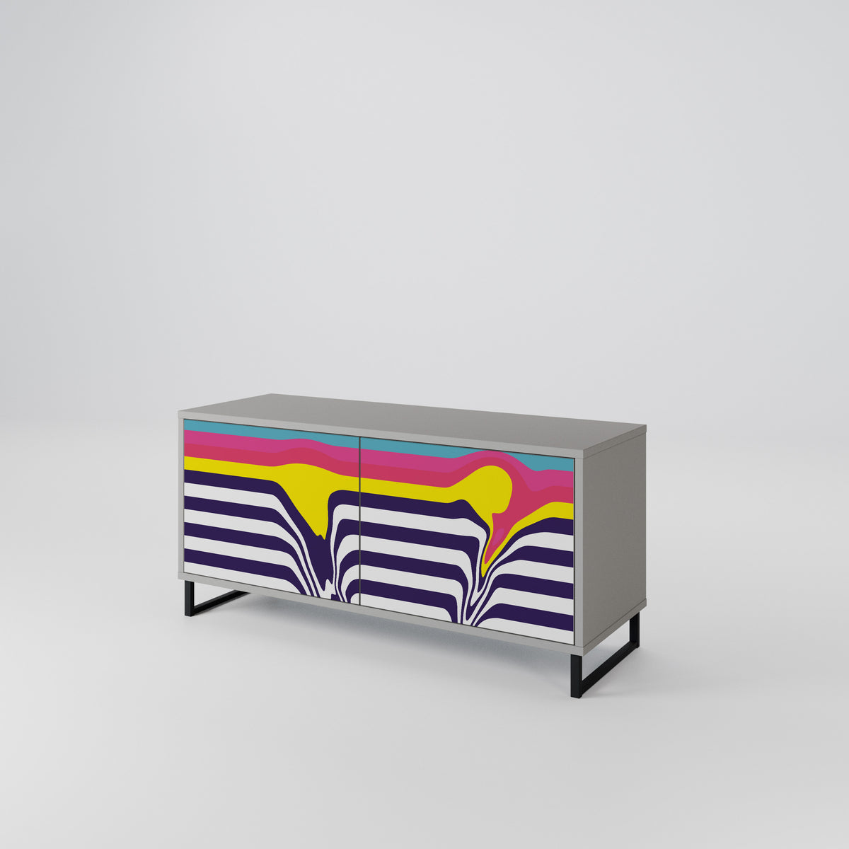 COLORFUL DIVERSION Mueble de TV Compacto de 2 puertas