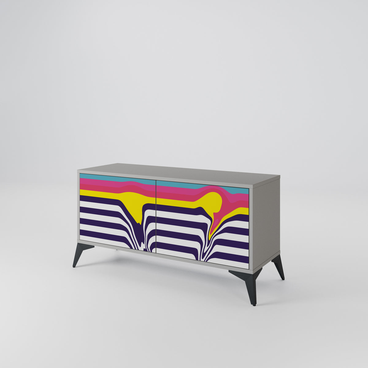 COLORFUL DIVERSION Mueble de TV Compacto de 2 puertas
