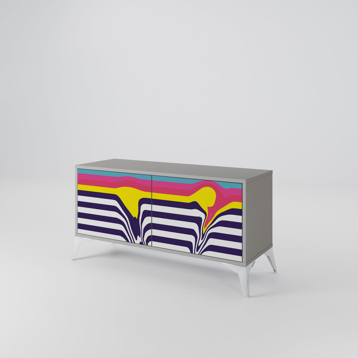 COLORFUL DIVERSION Mueble de TV Compacto de 2 puertas