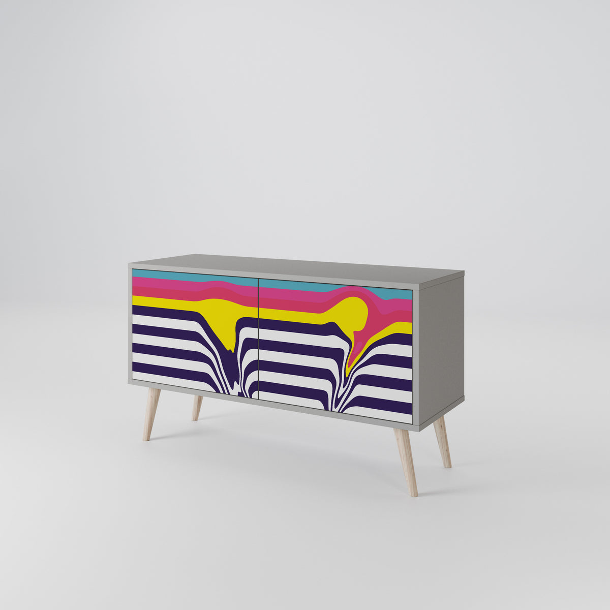 COLORFUL DIVERSION Mueble de TV Compacto de 2 puertas