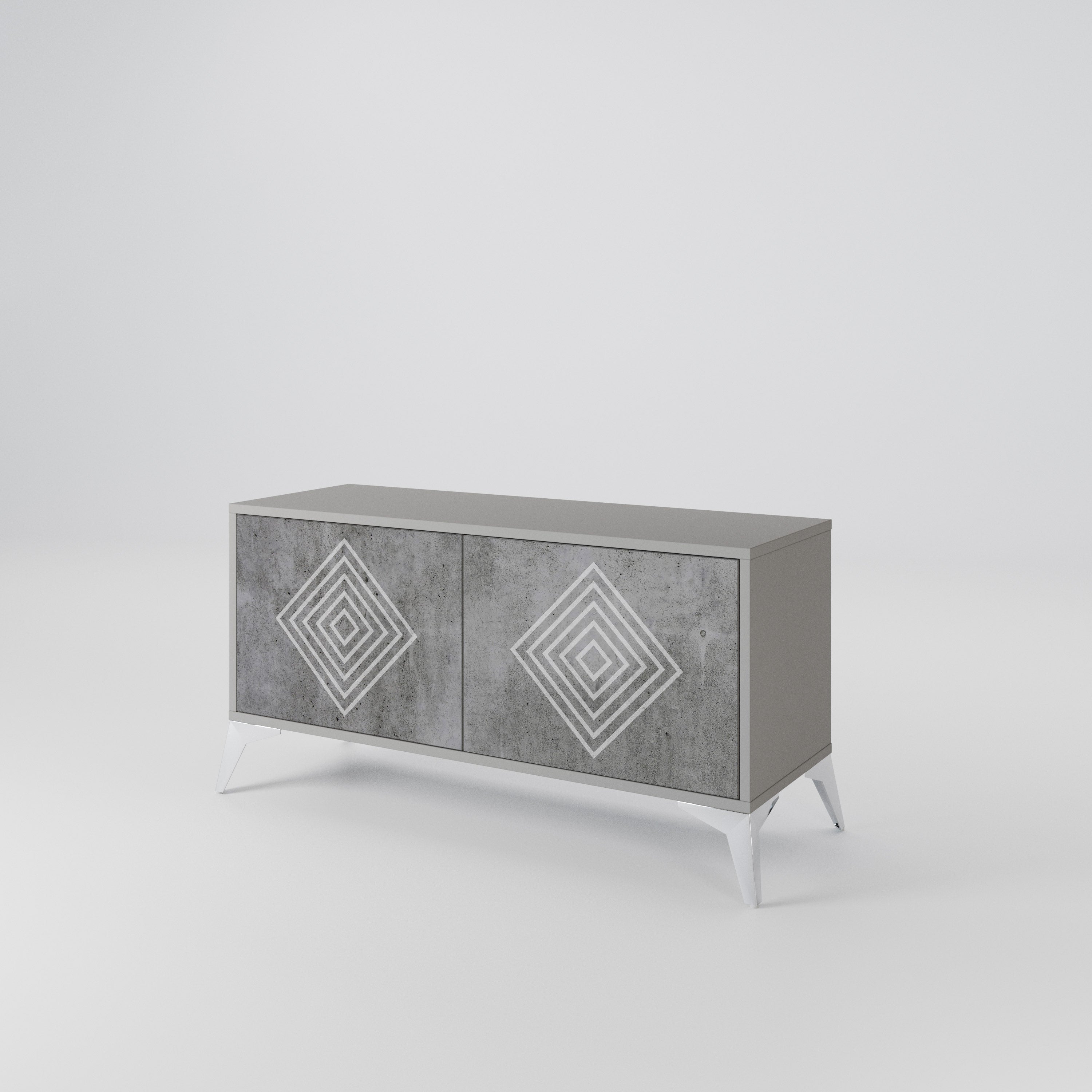 POLYGONAL ARTISTRY Compact 2-Door TV Cabinet