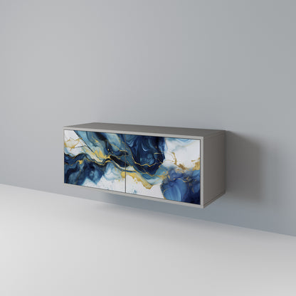 INKY MARBLE Mueble de TV Compacto de 2 puertas