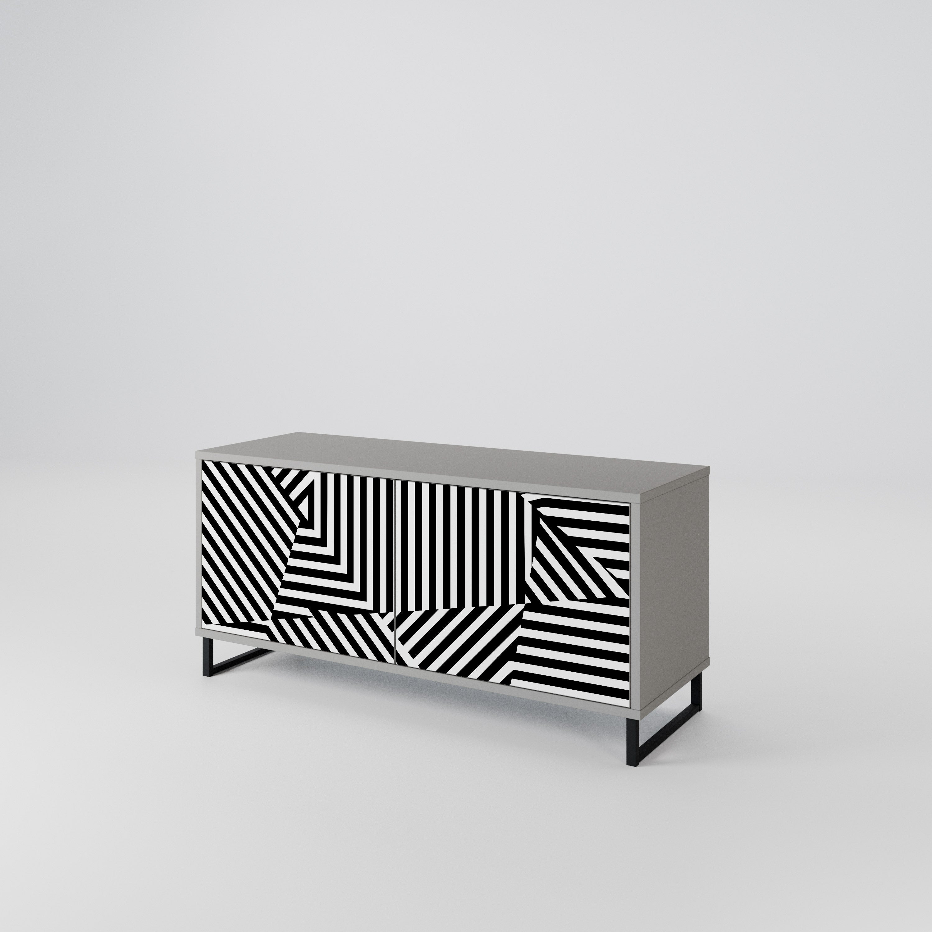 ILLUSIONARY LATTICE Compact 2-Door TV Cabinet