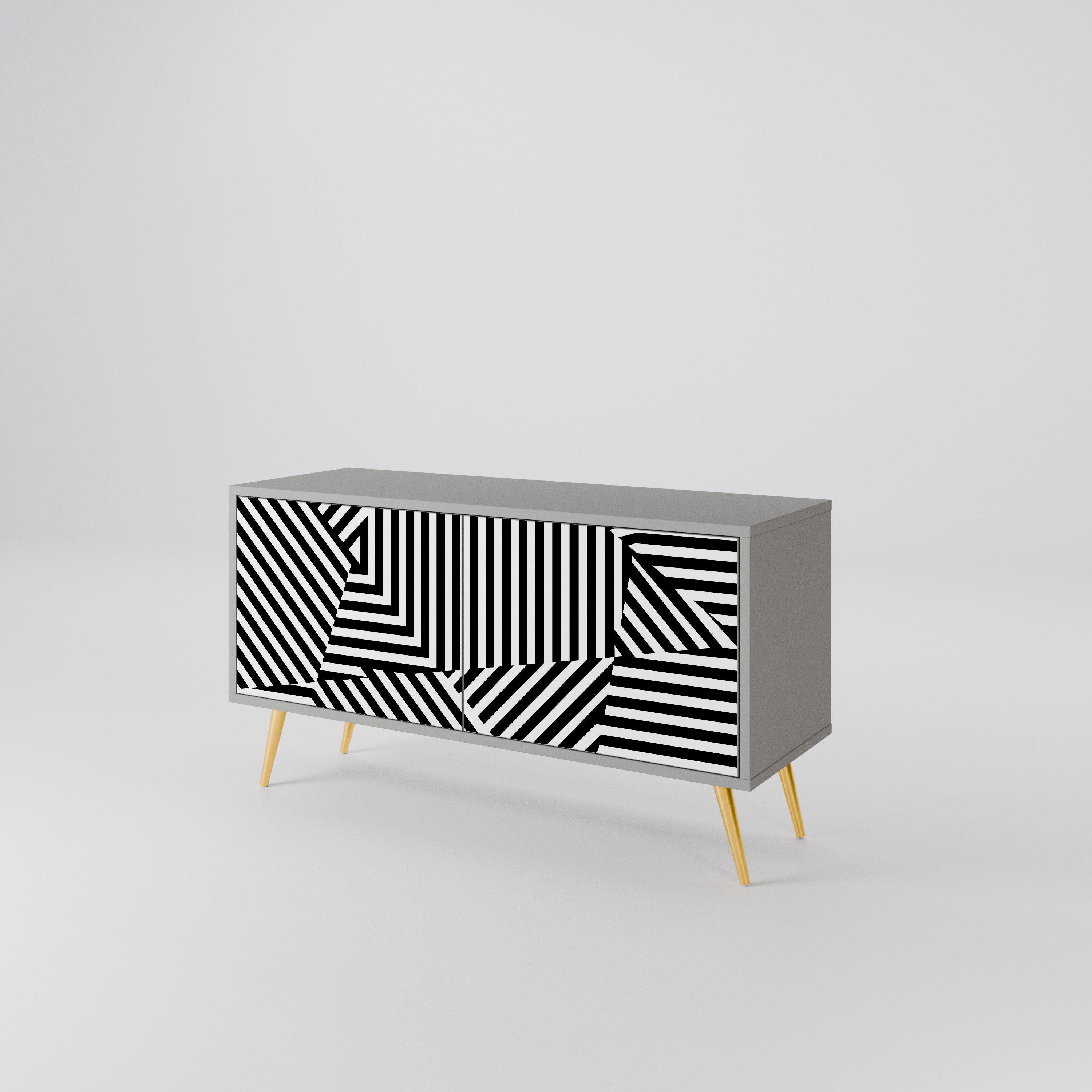 ILLUSIONARY LATTICE Compact 2-Door TV Cabinet