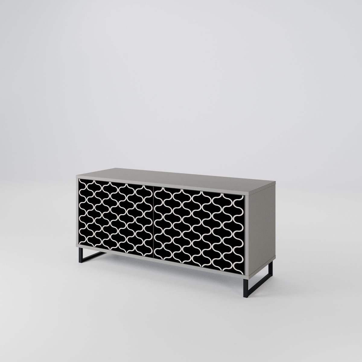 TESSELATED BLACKNESS Compact 2-Door TV Cabinet