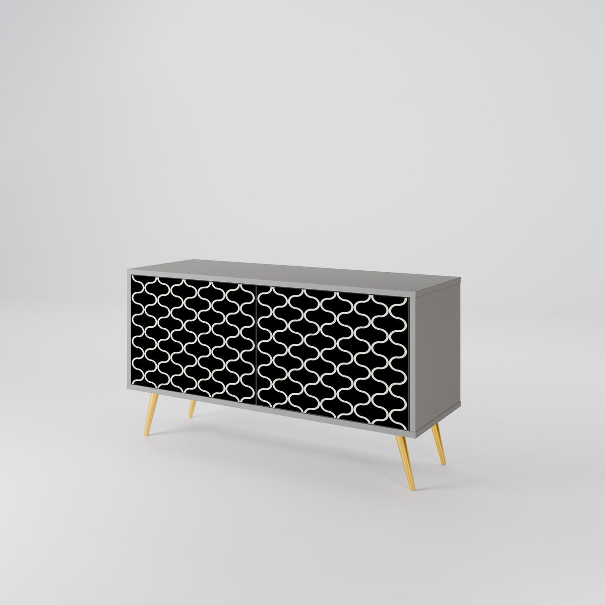 TESSELATED BLACKNESS Compact 2-Door TV Cabinet