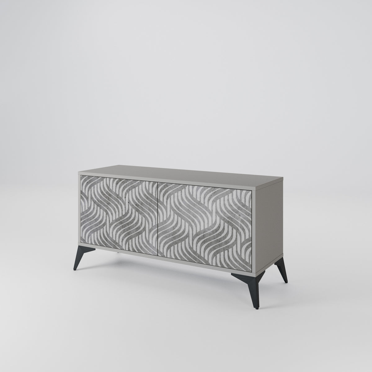 CONCRETE MOVEMENT Mueble de TV Compacto de 2 puertas