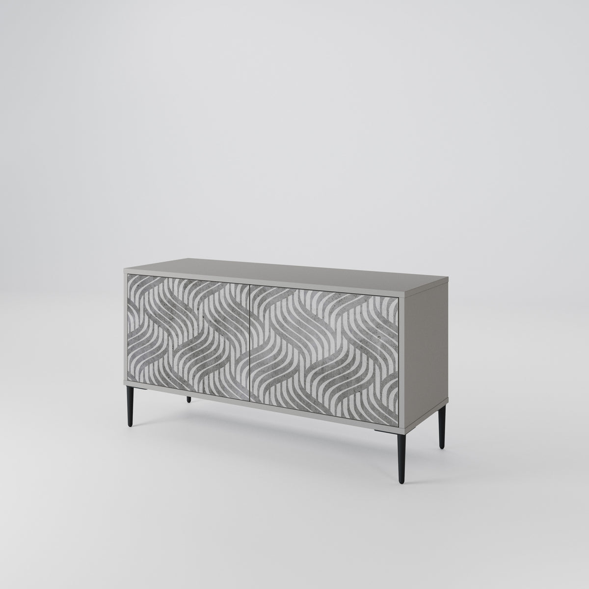 CONCRETE MOVEMENT Mueble de TV Compacto de 2 puertas