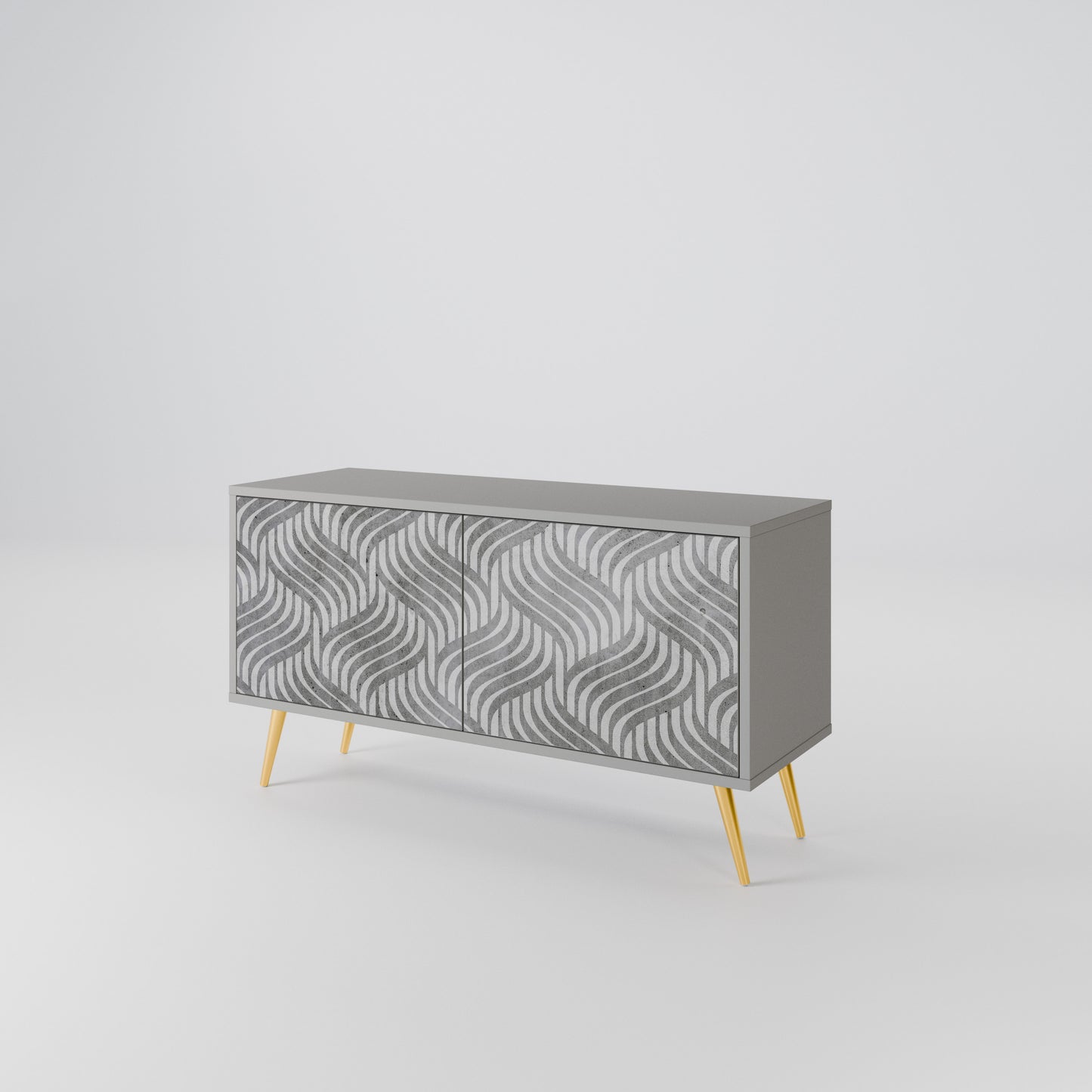 CONCRETE MOVEMENT Mueble de TV Compacto de 2 puertas