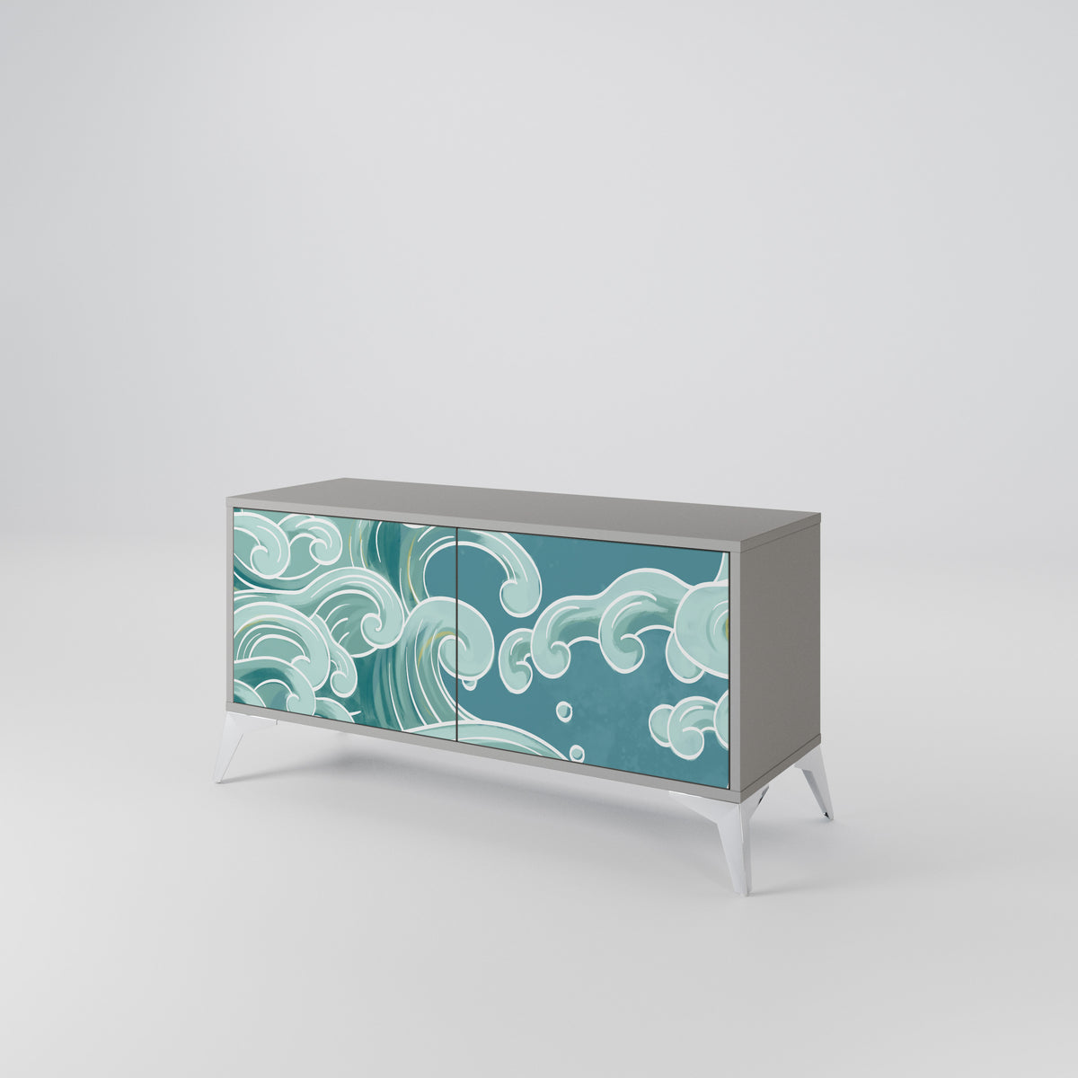 ASIAN SWAY Mueble de TV Compacto de 2 puertas