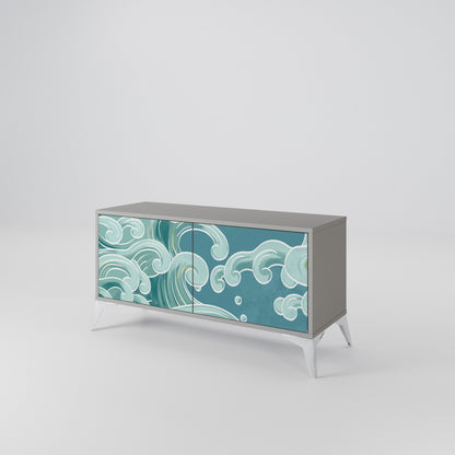 ASIAN SWAY Mueble de TV Compacto de 2 puertas