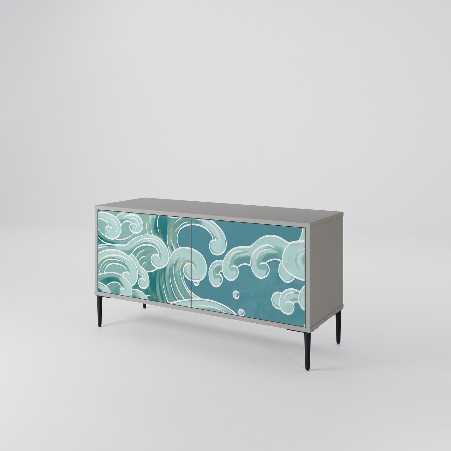 ASIAN SWAY Mueble de TV Compacto de 2 puertas