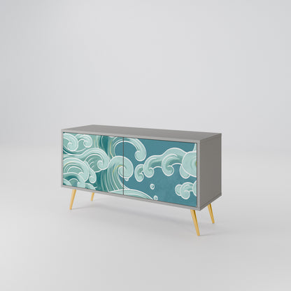 ASIAN SWAY Mueble de TV Compacto de 2 puertas