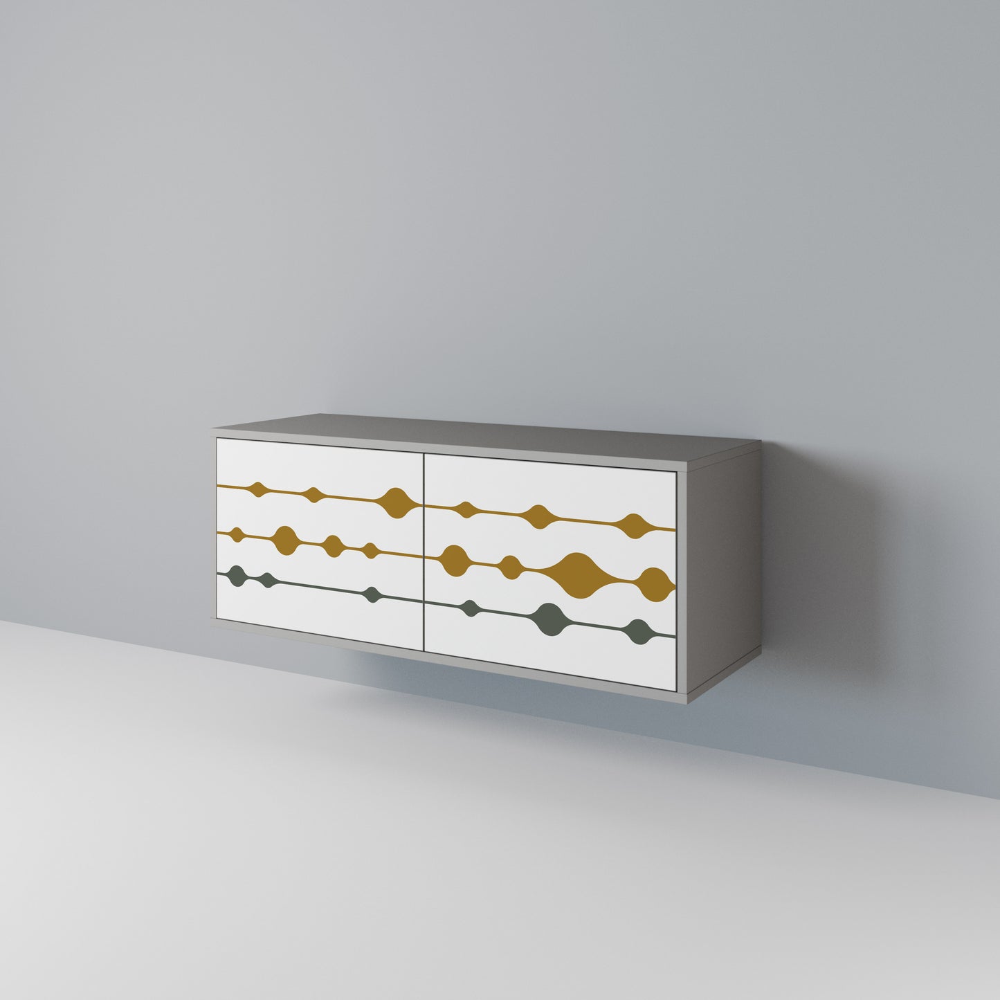 VIVID TONE Mueble de TV Compacto de 2 puertas