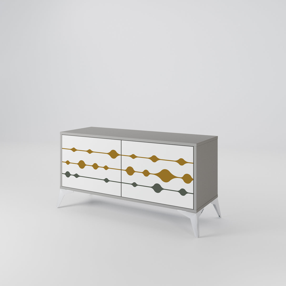 VIVID TONE Mueble de TV Compacto de 2 puertas