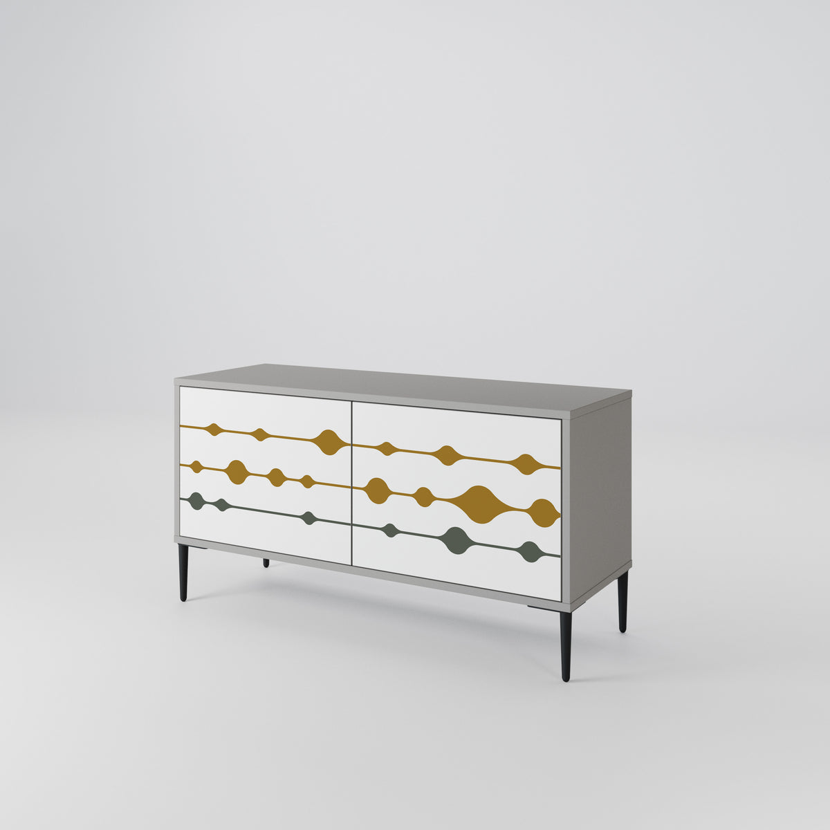 VIVID TONE Mueble de TV Compacto de 2 puertas