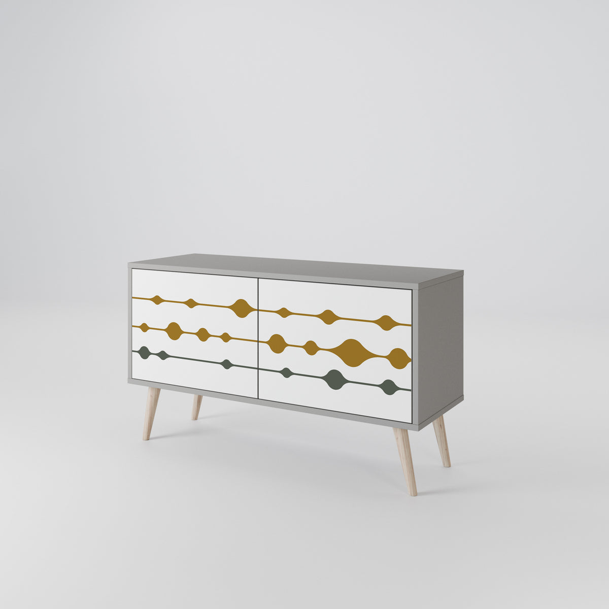 VIVID TONE Mueble de TV Compacto de 2 puertas