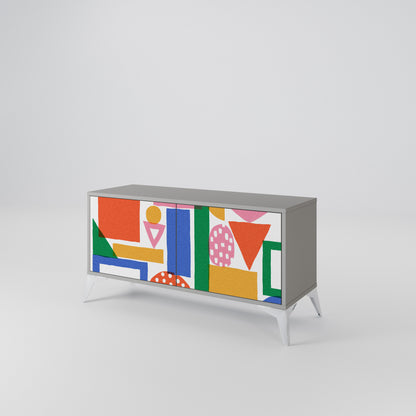 GEOMETRIC GLIMMER Mueble de TV Compacto de 2 puertas
