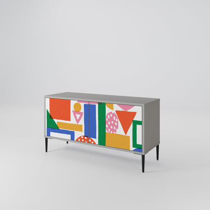 GEOMETRIC GLIMMER Mueble de TV Compacto de 2 puertas