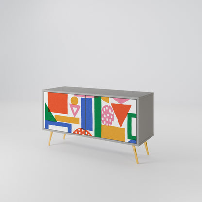 GEOMETRIC GLIMMER Mueble de TV Compacto de 2 puertas
