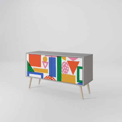 GEOMETRIC GLIMMER Mueble de TV Compacto de 2 puertas