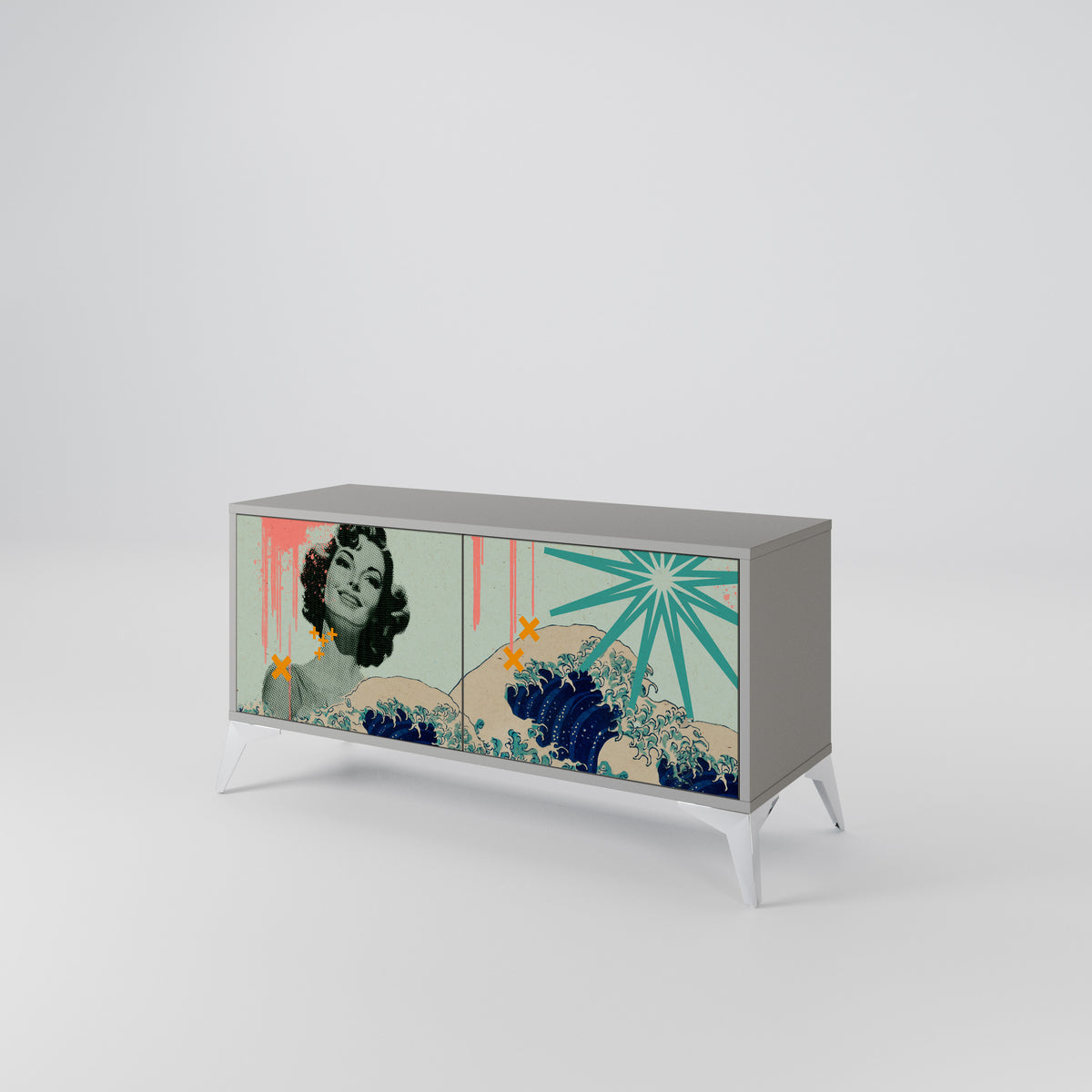KANAGAWA BEAUTY Compact 2-Door TV Cabinet